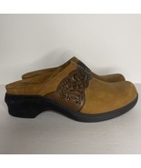 ARIAT Tambour Women&#39;s Sz 7 Brown Leather Mules Cutout Detail Clogs Shoes... - $36.78 CAD