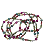 Vintage Style Plastic Christmas Beaded Garlands Metallic Multicolor Pink... - $25.00