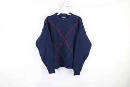 Vintage 90s Lands End Womens Size Medium Faded Cotton Knit Crewneck Sweater USA - £35.01 GBP
