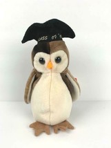 Ty Beanie Baby 1998 Wise Owl with Errors Tags Graduation Class of 98 Ret... - $27.83
