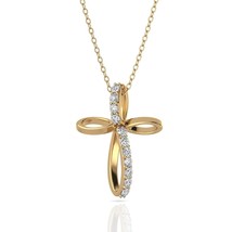 925 Sterling Silver Infinity Cross Pendant for Women with Chain Cubic Zirconia - £35.71 GBP