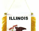 K&#39;s Novelties State of Illinois Mini Flag 4&quot;x6&quot; Window Banner w/Suction Cup - £2.30 GBP