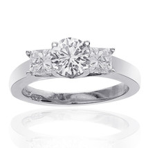 1.35 Carat H-SI2 Three Stone Natural Diamond Engagement Ring 14k - £3,357.12 GBP