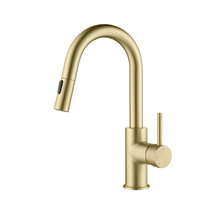Luxe Single Handle Pull Down Kitchen &amp; Bar Faucet - Brushed Gold - £145.23 GBP