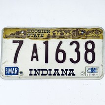 1984 United States Indiana Hoosier Passenger License Plate 7A1638 - $263.65 MXN