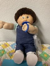 Vintage Cabbage Patch Kid Boy With Pacifier Short Brown Hair Head Mold #4 1986 - £168.68 GBP