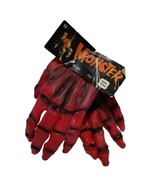 Vintage Rubber Latex Monster Creature Hands / Gloves Halloween Red Black - £21.20 GBP