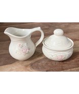 Pfaltzgraff Tea Rose Sugar and Creamer Set Cottage Core Classic Coffee P... - €11,96 EUR