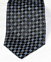 Stafford 100% Silk Men&#39;s Necktie Blue/Black/Silver - £5.84 GBP