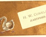 Victorian Trade Card Hartford Connecticut Conklin&#39;s Bizaar Kid Goose VTC 2 - $5.93