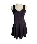 Vintage Y2K BCBG Mini Dress 2 Purple Metallic Lined Zip Open Back Sweeth... - £20.45 GBP
