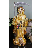 Standing Santa Muerte Holding Scythe and Scales of Justice in Gold Robe ... - £34.60 GBP