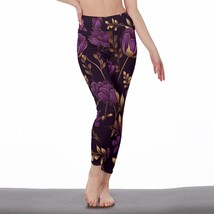 Purple and Gold Floral 2 Women&#39;s Leggings Size S-5XL Available - £23.59 GBP