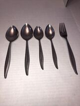 5 Oneidacraft Deluxe Textura Spoons &amp; Form Stainless Steel Flatware Oneida - $11.30