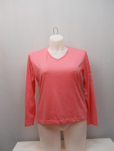 American Sweetheart Ladies Knit Top Long Sleeve V-Neck Pink Size L - £19.80 GBP
