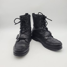 Polo Ralph Lauren Ranger Leather Buckle Lace-Up Boots Black Men’s Size 9... - $59.99