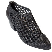 JEFFEY CAMPBELL Shoes Black Leather Ankle Open Weave Braided Western-Cor... - $31.49