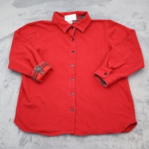Collection ETC Shirt Womens XL Red Button Up Long Sleeve Cutaway Collare... - $22.75