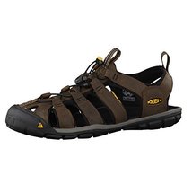 KEEN Men&#39;s Clearwater Cnx Leather Water Sandal, Dark Earth/Black, 10 M US - £142.03 GBP
