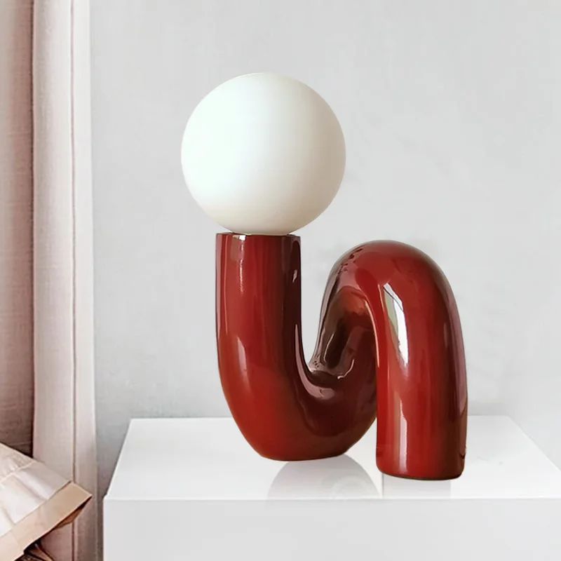 Nordic Modern Creative Resin Table Lamp Light Luxury Simple Living Room ... - $127.67
