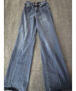 Judy Blue Wide Leg Trouser Jeans Front Seam Copper Buttons/Rivets Size 1/25 - €29,81 EUR
