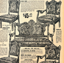 1969 Parlor Suite 5 pc Set 1901 Repro Advertisement Sears Furniture DWU17D - €21,52 EUR