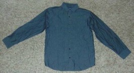 Boys Dress Shirt Chaps Solid Gray Long Sleeve Button Front Sport $36-size 14/16 - $14.85