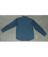 Boys Dress Shirt Chaps Solid Gray Long Sleeve Button Front Sport $36-siz... - $14.85