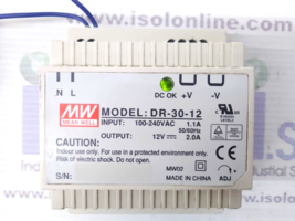 Mean Well DR-30-12 Industrial DIN Rail Power Supply  AC-DC Series DR-30 - £72.24 GBP