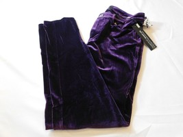 Nine West Jeans Women&#39;s Ladies Purple Pants Velour Cigarette Fit Skinny Leg NWT - £34.66 GBP