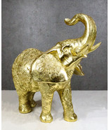 Feng Shui Zen Royal Gold Ornate Mandala Design Elephant With Trunk Up Fi... - $47.83 CAD