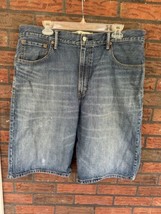 Levi&#39;s 569 Loose Fit Straight Denim Shorts 36 Blue Bottoms 100% Cotton 5 Pocket - £14.88 GBP