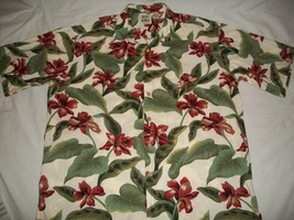 Pau Hana Floral Hawaii Men&#39;s Hawaiian Aloha Button Camp Shirt XL Red Green - £31.96 GBP