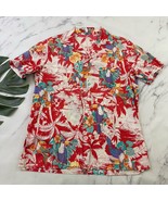 Mens Vintage 80s Hawaiian Tropical Shirt Size L Red Floral Toucans Tiki ... - €18,75 EUR