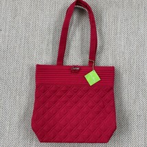 New Vera Bradley Quilted Tote Bag In Tango Red, Metal Closure New - £24.37 GBP