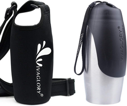 25Oz Stainless Steel Dog Bottle &amp; Neoprene Bottle Carrier Combo, Grea - $52.46