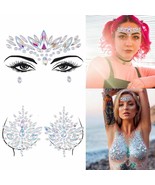 Rhinestone Face Gems Mermaid Chest Gems Rave Crystal Face Jewelry Party ... - £19.25 GBP