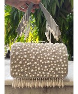 Pearl droplet flap bag,designer bag,luxury bag,fashionable clutch,south ... - £78.66 GBP