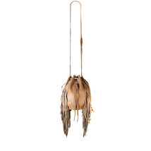 $338 CLEOBELLA Purse Natural Brown Goat Leather Fringe Crossbody *EXCELL... - £196.12 GBP