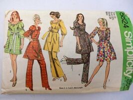 Vintage 1970 Simplicity Pattern Dress &amp; Pants 2 Lengths Coolest Sleeves ... - $29.21 CAD