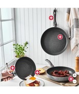 Ballarini Frying Pan Set Gray 3-Piece Modena by Henckels Non-Stick Oven ... - $203.47 CAD