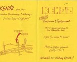 Keno&#39;s Barbecue &amp; Restaurant Menu Seguin @ Hwy 81 New Braunfels Texas 1994 - $11.88