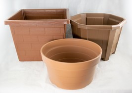 3 Mix Japanese Hexagon, Round &amp; Square Plastic Bonsai Training Pot / Planter - £29.10 GBP