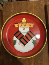 Clay Art Jalapeno Snowman Plate 11 in Red Holiday Plate Pepper Snowman - £23.18 GBP