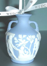 Wedgwood Iconic Blue Portland Vase Ornament White Relief 2010 3&quot;H New - £74.92 GBP