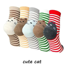 5 Pair Unisex Breathable Soft Cotton Blend Socks - New - Cute Cats - £15.14 GBP