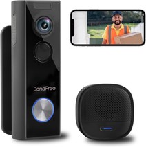 BondFree Wireless Doorbell Camera with Wireless Chime, Doorbell Mount, 1... - £30.66 GBP