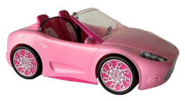 Barbie Pink Convertible Glam Car 2 Seater Glitter Stickers Seatbelts Mattel 2010 - £13.09 GBP