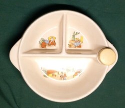 Vintage Children&#39;s Divided Bowl/Plate with Hot Water Reservoir and Cork Plug - £11.21 GBP