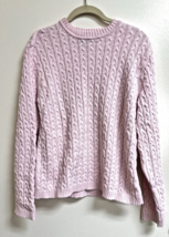 Soft Sweet Pink Karen Scott Women&#39;s SZ XL Cabel Knit Sweater Great Shape - £11.43 GBP